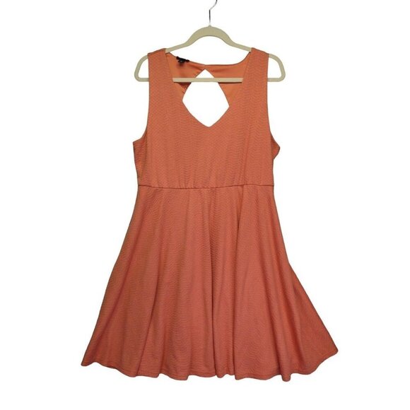 Torrid Skater Dress Size 2 Textured Light Orange - Picture 4 of 7